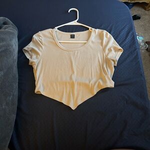 SHEIN Cream Ribbed Crop Top Teens or Adult